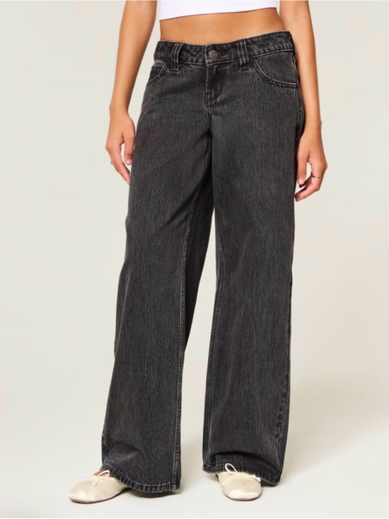 Hollister Denim - Hollister Washed Black High-Rise Wide Leg Jeans NEVER WORN